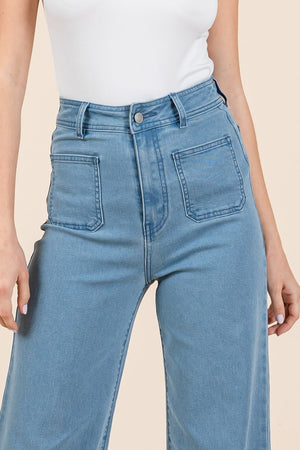 Mittoshop High Waist Wide Leg Jeans - Case Collection Clothing