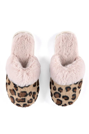 Lavinia Leopard Plush Slipper