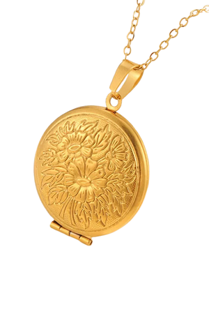 Round Locket Pendant Necklace