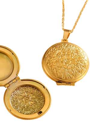 Round Locket Pendant Necklace