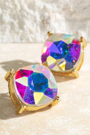Faceted Stud Earrings | Iridescent, Earrings, [variant_title], [option1]