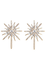 Gold Rhinestone Star Earrings