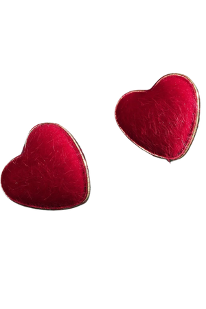 Fuzzy Heart Earrings