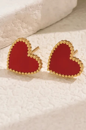 Red Heart Studs