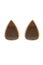 Leather Teardrop Earrings | Brown - Case Collection Clothing