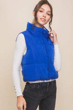 Zip Up Cropped Contrast Reversible Vest