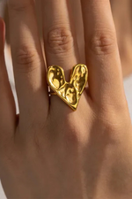 Hammered Heart Ring