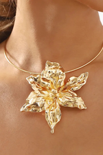 Large Flower Cuff Necklace