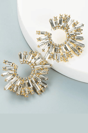 Rhinestone Burst Earrings | Clear - Case Collection Clothing