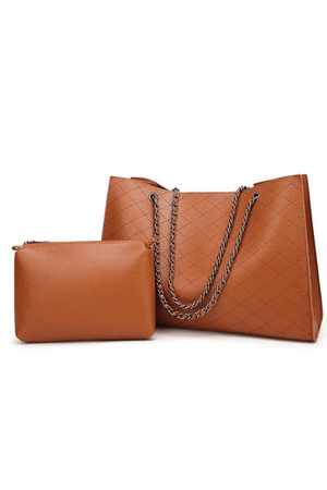 Square Tote Set | Brown - Case Collection Clothing