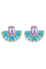 Fan Stone Earrings | Purple - Case Collection Clothing