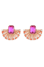 Fan Stone Earrings | Fuchsia - Case Collection Clothing