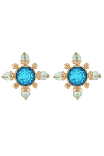 Gem Burst Earrings | Aqua - Case Collection Clothing