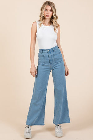 Mittoshop High Waist Wide Leg Jeans - Case Collection Clothing