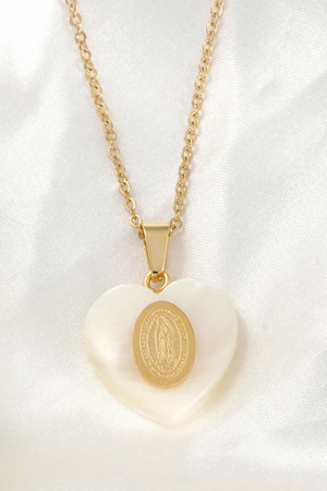 Virgin Mary Heart Pendant, Necklaces, [variant_title], [option1]