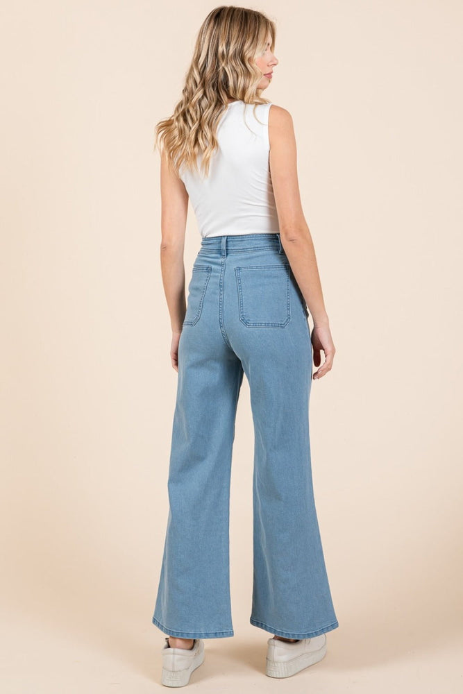 Mittoshop High Waist Wide Leg Jeans - Case Collection Clothing