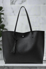 Vegan Leather Tote Bag | Black - Case Collection Clothing