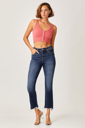 Risen Frayed Hem Cropped Straight Jeans, Jeans, [variant_title], [option1]