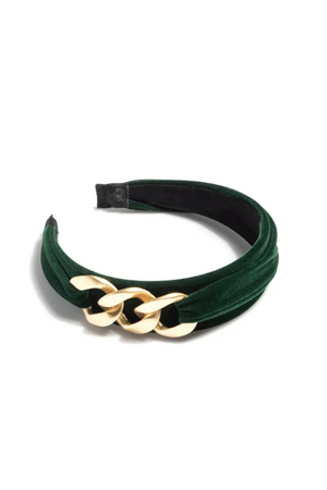 Chain Detail Headband | Hunter Green