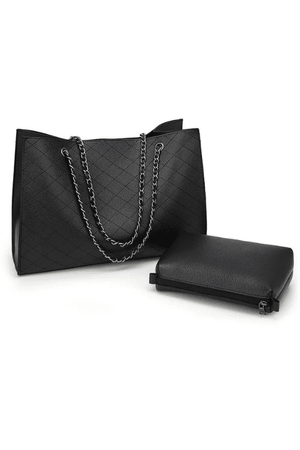 Square Tote Set | Black - Case Collection Clothing