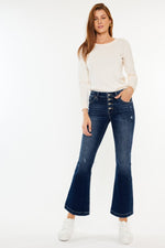 Kancan Mid Rise Button Fly Flare Jeans - Case Collection Clothing