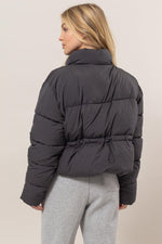 HYFVE Quilted Back Drawstring Puffer Jacket - Case Collection Clothing