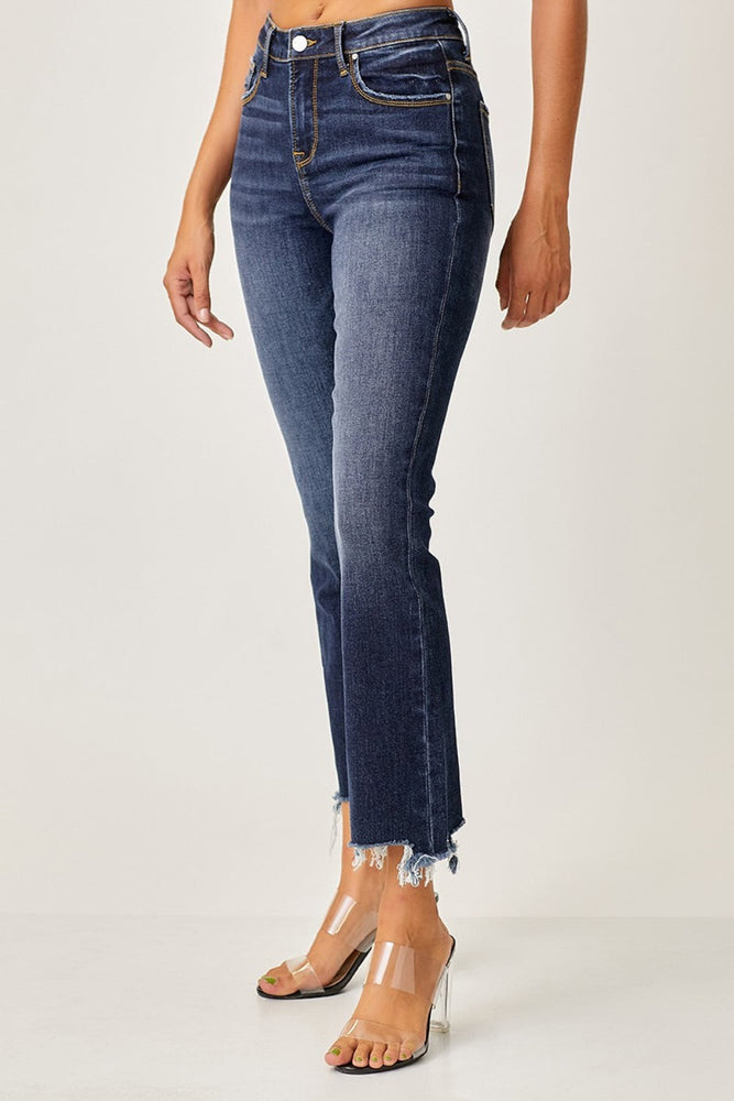 Risen Frayed Hem Cropped Straight Jeans, Jeans, [variant_title], [option1]