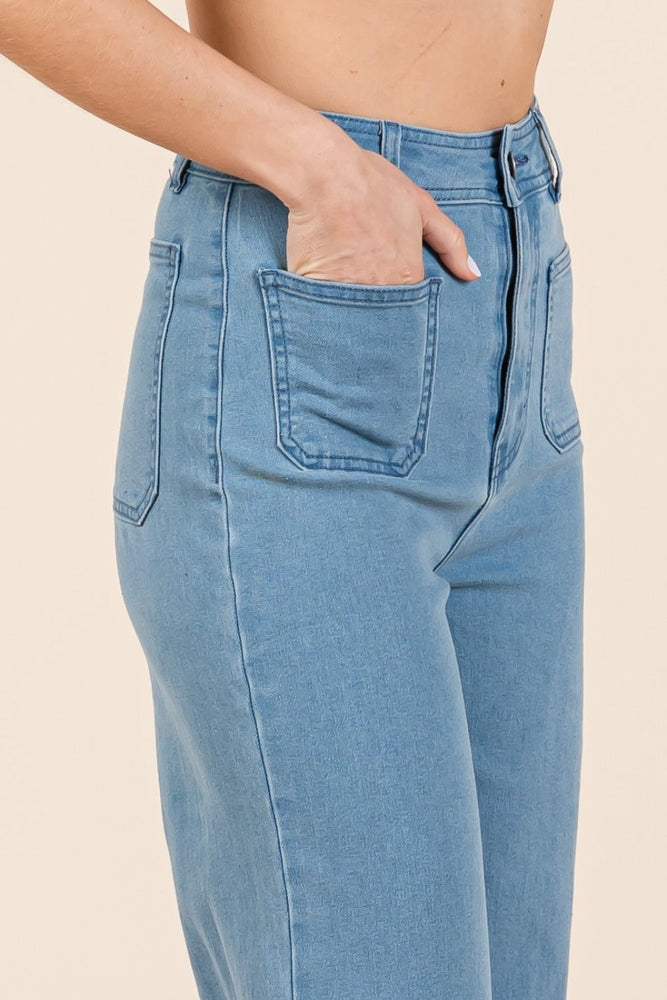 Mittoshop High Waist Wide Leg Jeans - Case Collection Clothing