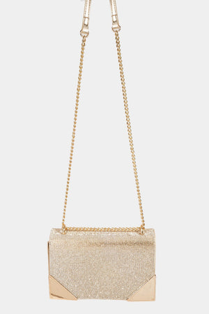 Rhinestone Studded Rectangle Crossbody Bag, Handbag, G / One Size, G
