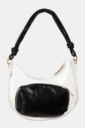 See Through Baguette Bag, Handbags, BK / One Size, BK