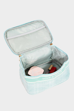 Love & Peace Striped Handle Bag, makeup bag, [variant_title], [option1]