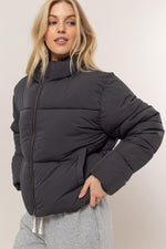 HYFVE Quilted Back Drawstring Puffer Jacket - Case Collection Clothing