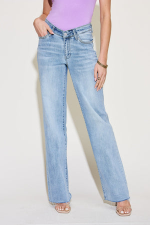 Judy Blue V Front Waistband Straight Jeans, Pants, Light / 0, Light