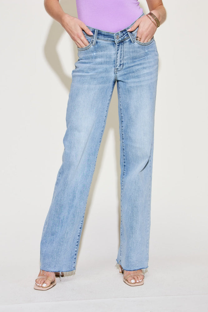 Judy Blue V Front Waistband Straight Jeans, Pants, [variant_title], [option1]